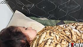 young woman lies down for a pleasant intimate session