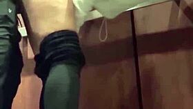 they got so horny after bar hopping for wild elevator public fucking