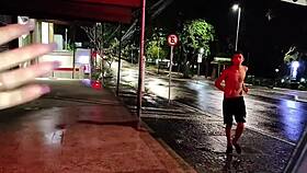 skinny milf spots guy on street, begs fuck in car now