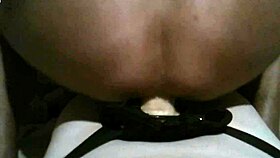 girl pegs guy's ass wildly!