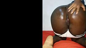 naughty curvy latina spreads big ass cheeks for dildo pussy play on bed