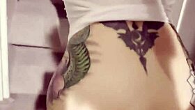 FITNESS GIRL DOMINATES WITH GYM STEPS DICKFLASH MONSTER COCK