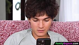 naughty milf dumps boring guy for couch orgasm thrill 😈🔥