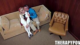 Petite teen too afraid to kiss but therapy turns her into eager cock licking slut fast