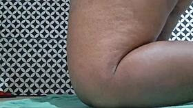 horny evangelical babe rubs herself hard with broom handle solo