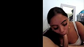 GIVING TASTY BLOWJOB ENDING WITH HOT CUM IN HAND