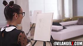 kinky petite painter eva takes three huge bbc in pov taboo