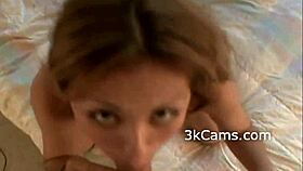 skylee rubs shaved pussy then deep sucks throbbing cock hard