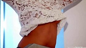 Stunning blonde lola myluv fingers her perky pussy and natural tits waiting for orgasmic release