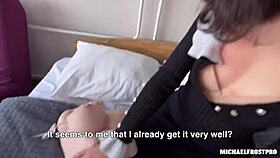 Emotional release as woman pleasures man using evolova sex doll