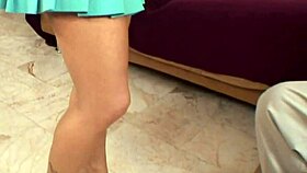 Sexy Yevonne fingers gaping pussy wildly before man pounds her hard!