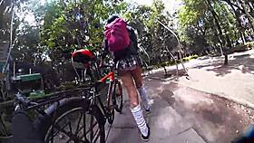 mexican shemale futanari in miniskirt upskirt anal toy gaping