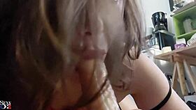 french slut in tight satin dress rims and blows before multi-position pounding