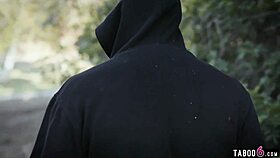 a homeless voyeur spies on interracial couple fucking hard