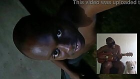 blogging topless outdoors adding sounds to songs in beautiful summer heat