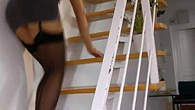 Posing Amateur Jerks Off Old Cock in Heels and Stockings!