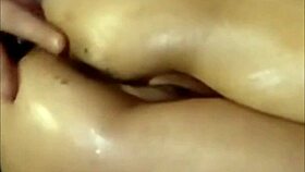 sissy brunette with huge buttocks gets oiled massage happy ending submission