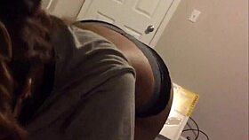 nerdy chocolate teen sucks cock on amateur sex tape