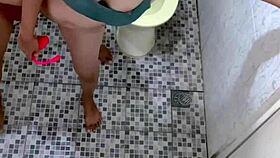 oh god this schoolgirl's body shakes violently from insane toilet orgasm on cctv