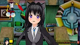 watch yukari katsubari strip in stockings bossfight game