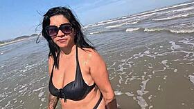 african couple fucks publicly on beach with crowd