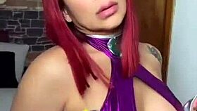 curvy venezuelan milf cosplays starfire for halloween fuck part 2