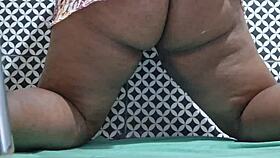 horny evangelical babe rubs herself hard with broom handle solo