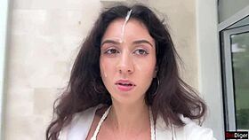 wife fucked hard outdoors then cumwalk with facial 💦😈