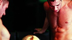 night crawlers: european babes in quickie threesome cum-covered glamour fuck