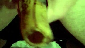 i slide banana deep in pussy close up retro style