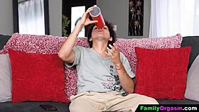 naughty milf dumps boring guy for couch orgasm thrill 😈🔥