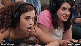 gamer girls team up for intense co-op session reality kings