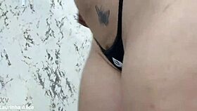 Young Brazilian amateur reveals piercings and toys in playful display at home