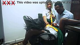 Students, show head teacher how to take two cocks in pussy bent over doggystyle hardcore?