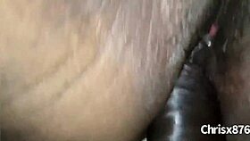 Chubby ebony amateur takes anal ass pussy pounding missionary style