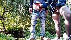 curvy milf in pantyhose cums hard outdoors 💦😈