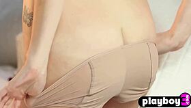 doesn't she tease perfectly stripping after that hot blonde posing session?