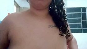 Chubby brunette slut masturbates vibrator ass plug pussy to squirting orgasm