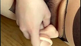 college girl shoves toy in pussy twitching hard till she cums 😩💦