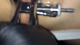 shemale slides speculum deep into my ass for toy play