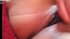 Sensual latina teases her juicy pussy with dildo on bed 😘