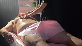 masseuse delivers lingam prostate massage fingering fat guy's tight ass