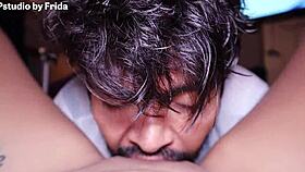 😋 i eat my slutty latina stepsis pussy it tastes so yummy huge ass pov close up