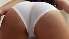 hot dancer shakes in see-through white shorts