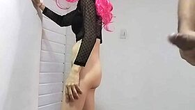 latina beauty bends over for bareback doggystyle from eager partner