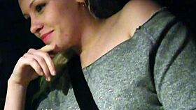 hitchhiking blonde teen grabs driver's throbbing cock eagerly