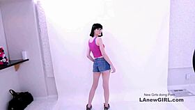 beautiful brunette tempts producer in seductive modeling audition tease