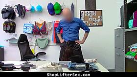 hey shoplifter teen caught by cops bends over rides rough to avoid jail