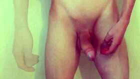 guy works out his huge cock with real weights for length and girth gains