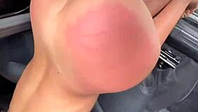 ROUGH CAR FUCK DESTROYS PETITE SLUT'S TIGHT PUSSY WITH MONSTER COCK POUNDING